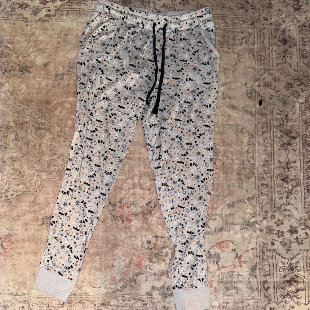 Graphic Print Jogger Pants with Drawstring